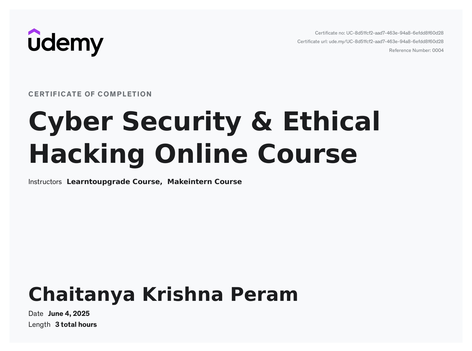 Cyber Security Certificate